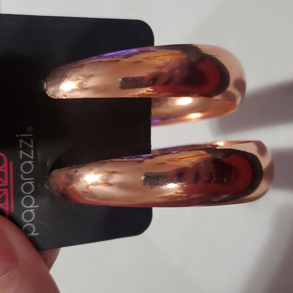 Paparazzi rose gold colored hoops